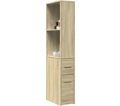 Maison exclusive - armario de baño estrecho con ruedas madera roble sonoma