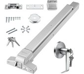 Vevor cerradura de puerta con barra de empuje con palanca exterior y 3 llaves puerta de madera metálica con barra de empuje