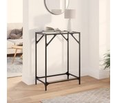 Mesa consola con tapa de cristal transparente 60x35x81cm acero