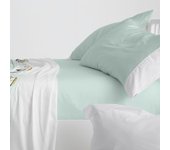 Juego de sábanas burrito blanco diseño 107 , 50% algodón- 50% poliéster ancho de 135 cm en color menta