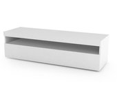 Adelicia mueble tv, aparador bajo de salón, base para soporte para televisión, 100% made in italy, 130x45h36 cm, blanco brillo
