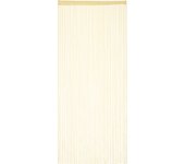 Relaxdays cortina de hilos para puertas y ventanas, lavable, para cortar a medida, visillo 90x245 cm, beige