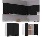 Armario colgante de cocina madera ingeniería negra 60x31x60 cm