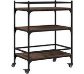 Carrito de cocina，estantería de cocina, carrito de servir madera ingeniería marrón roble 65x40x86,5 cm cfw16818