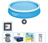 Paquete de piscina - bestway - alrededor - 366x366x76 cm + accesorios cb18