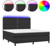 Somier de láminas con colchón y led negro 180x200 cm