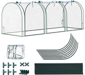 Invernadero de jardín,invernadero con 3 puertas enrollables,lona de pe reforzada,estructura de tubo de acero,270x90x90cm,transparente