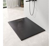 Emke plato de ducha plano antideslizante plato de ducha smc para recortar, 120x90cm | negro