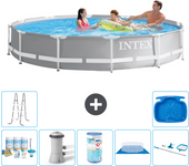 Paquete de piscina - intex - alrededor - 366x366x76 cm + accesorios a1933