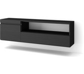 Amueblate online, mueble tv, televisión, muebles de salón, almacenaje, para tv hasta 65, colgado, suspendido, negro