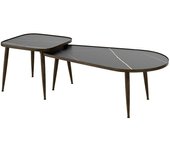 Vicco conjunto de mesa de centro manitoba, negro, 105 x 64,5 cm 2 partes