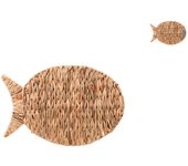 3x manteles individuales hoja jacinto forma pez cm51x35 h&h