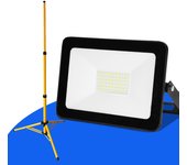 1 foco led de construcción de 50 w con trípode ajustable proyector para exteriores proyector led blanco cálido
