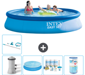 Paquete de piscina - intex - alrededor - 396x396x84 cm + accesorios a1079