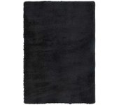 Alfombra de salón | alfombra peluda de pelo largo navarra negra 200x290cm poliéster cfw53487