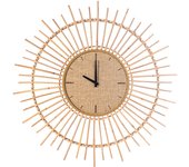 H&h reloj de pared de bambú tejido 80x4 cm