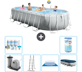 Paquete de piscina - intex - oval - 610x305x122 cm + accesorios a2599