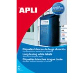 Etiquetas blancas resistentes intemperie 45.7 x 21.2mm 20 hojas apli