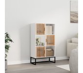 Aparador alto | aparador de comedor | armario de cocina madera contrachapada blanco 70x35x125 cm cfw18340