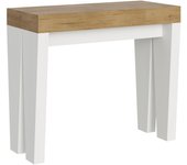 Consola extensible 90x40/300 cm spimbo mix tapa roble natural - patas fresno blanco