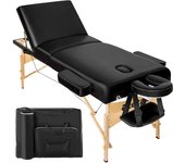 Tectake camilla para masajes de 3 zonas, acolchado 10 cm y estructura de madera