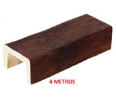 Viga imitación madera 10cm de ancho x 7cm de alto x 4m de largo color nogal decorativa de poliuretano vu4002-n