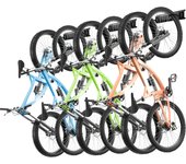 Vevor estante para almacenamiento bicicletas, 6 portabicicletas y 5 ganchos para casco, estante para almacenamiento de bicicletas montado en la pared