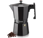 Magefesa colombia noir - cafetera italiana de 12 tazas, 600ml, aluminio extra grueso, todo tipo de cocinas, no apta para lavavajillas e inducción