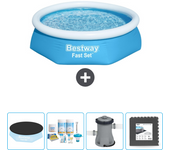 Paquete de piscina - bestway - alrededor - 244x244x61 cm + accesorios cb3