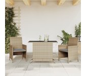 Juego bistro de 3 cojines de resina tejida mix beige