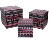 Caja ecopiel 1-3 flores multicolores cm24x24h24