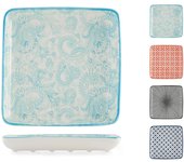 6 platos de porcelana cuadrados surtidos cm15,6 3112 h&h