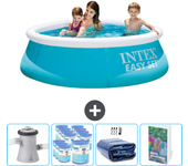 Paquete de piscina - intex - alrededor - 183x183x51 cm + accesorios cb118
