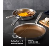 Sartén masterpro giro gold acero inoxidable plateado