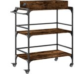 Carrito cocina，estantería de cocina, carrito de servir madera ingeniería roble ahumado 81,5x41x92,5 cm cfw73241