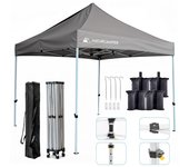 Carpa plegable 3x3m gris con barras hexagonales