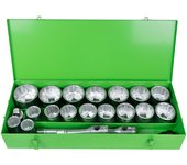 Estuche metálico con 22 piezas de autoclé de 1 en 12 cantos cincado