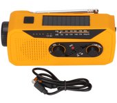 Radio de emergencia con manivela solar am fm noaa con cargador usb de 2000 mah y linterna