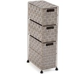 Versa nilo mueble para el baño auxiliar, estante de baño con 3 cestas de almacenaje, medidas (al x l x an) 57 x 15,5 x 28 cm, plástico texturizado,