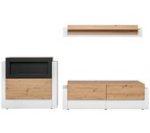 Conjunto de muebles para sala de estar - spirite. composición mural con una chimenea de bioetanol.