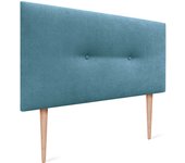 Dhome cabecero de tela acualine liso con botones y patas tapizado de alta gama cabezal lujo cama dormitorio moderno acolchado (turquesa, 105cm)
