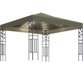 Carpa cenador de jardín con tira de luz led 3x3m taupé 180 g/m2