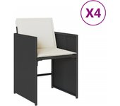 4 uds sillas de jardín | silla de exterior | sillon con cojines ratán sintético negro cfw53515