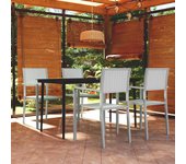 Juego de comedor de jardín de 5 piezas，conjunto de comedor de exterior，conjunto de jardín blanco cfw961177