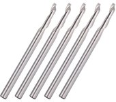 5 piezas de fresadora de acero de alta velocidad con extremo espiral de una sola flauta, herramienta de grabado de brocas para enrutador cnc