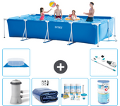 Paquete de piscina - intex - rectángulo - 450x220x84 cm + accesorios a359