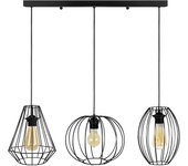 Suspensión tosel diamond,pacentro,asolo metal bar negro pantalla de lámpara metal aluminio d90 x h90 cm
