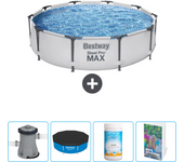 Paquete de piscina - bestway - alrededor - 305x305x76 cm + accesorios cb79