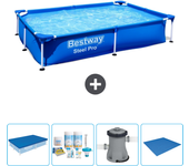 Paquete de piscina - bestway - rectángulo - 221x150x43 cm + accesorios cb1