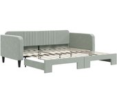 Sofá cama nido terciopelo gris claro 100x200 cm